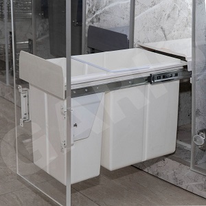 Thùng rác đôi 30L gắn cánh âm tủ GARIS GWW63